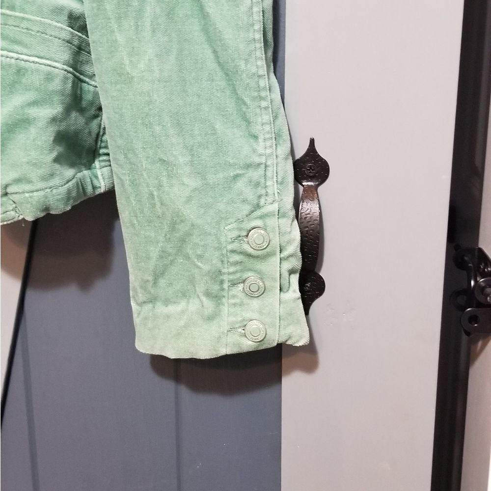 NEW Green Cotton Soft Short Waist Jacket MED - Picture 2 of 5